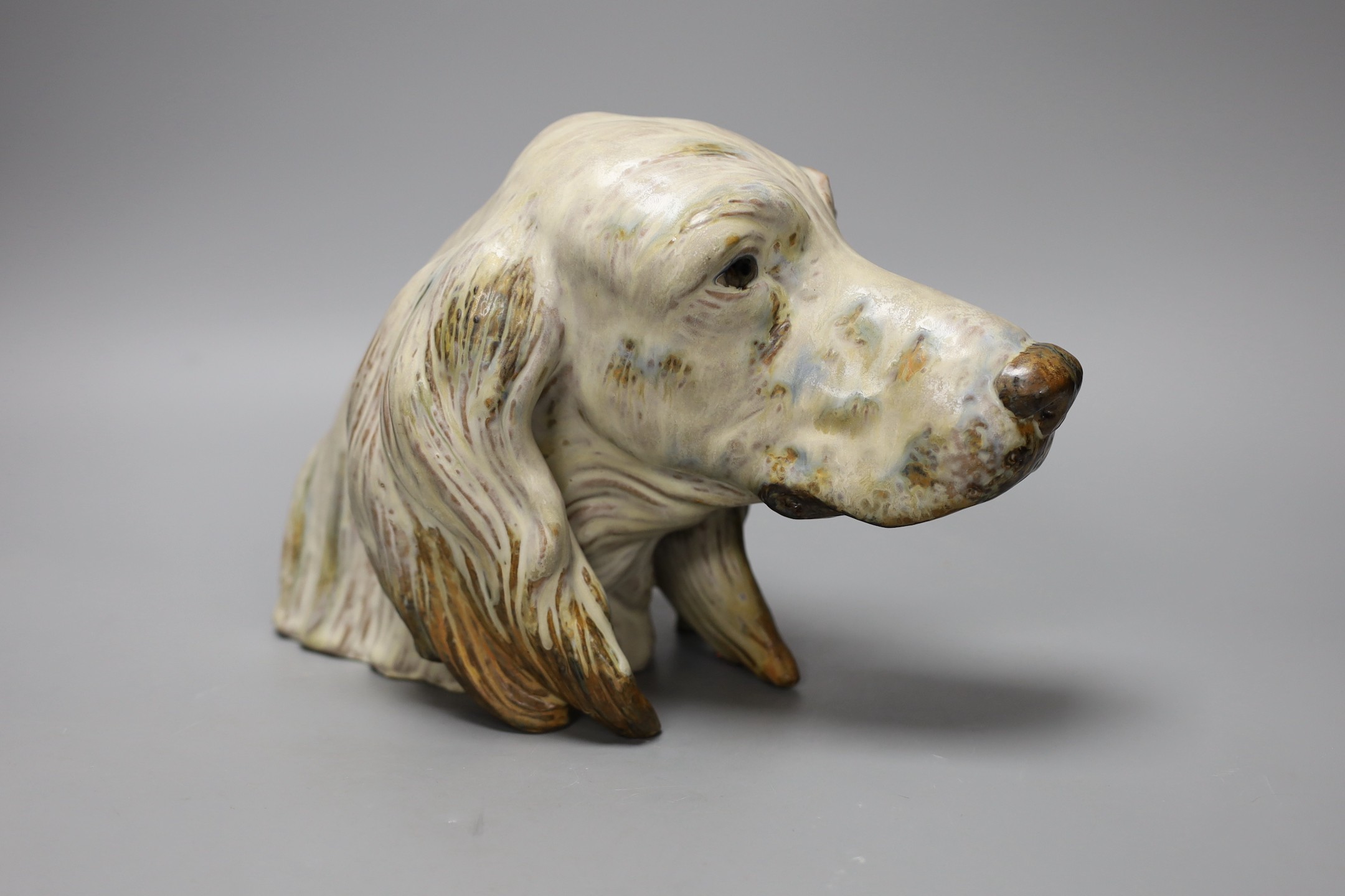 A Lladro stoneware model of a setter dog’s head, 19cm